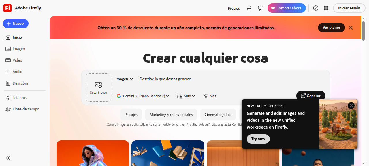 Adobe Firefly homepage