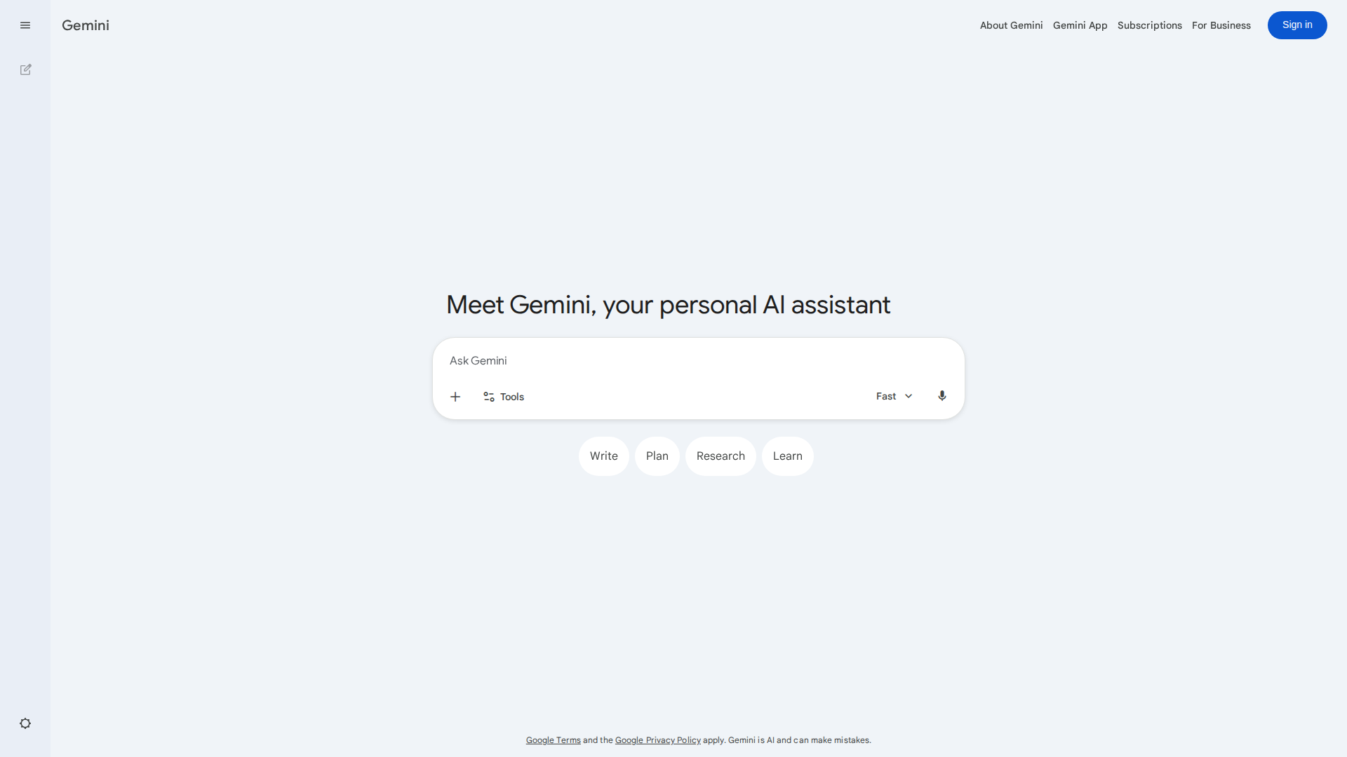 Gemini homepage