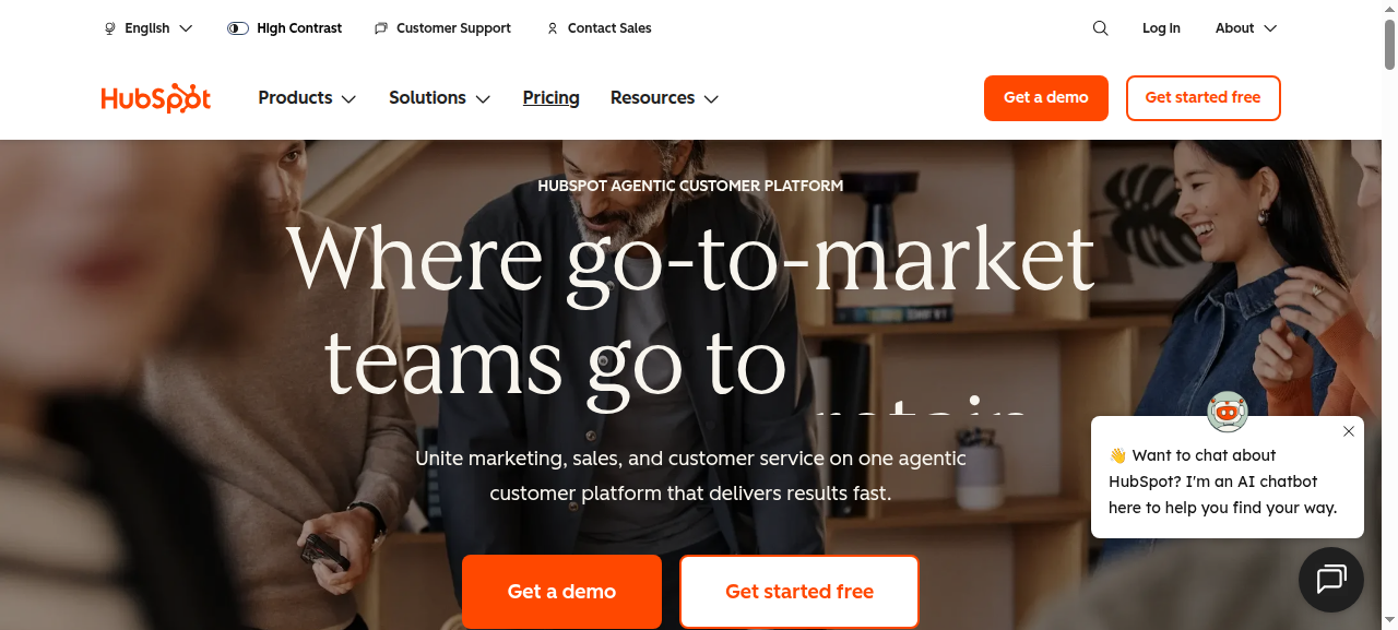HubSpot AI homepage