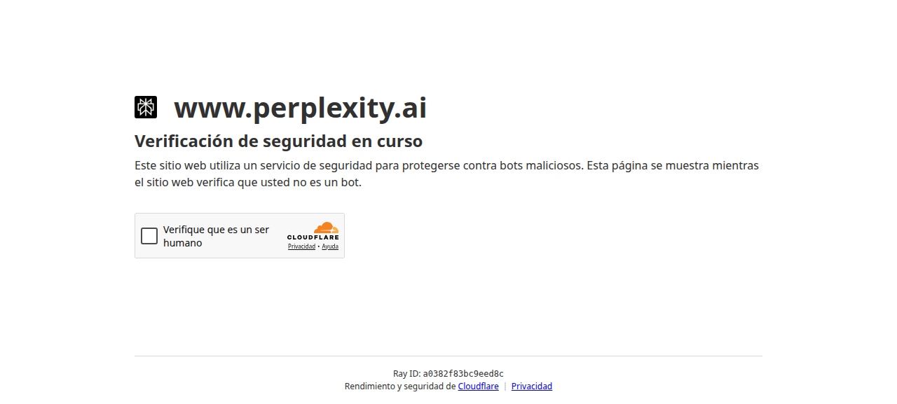 Perplexity AI homepage