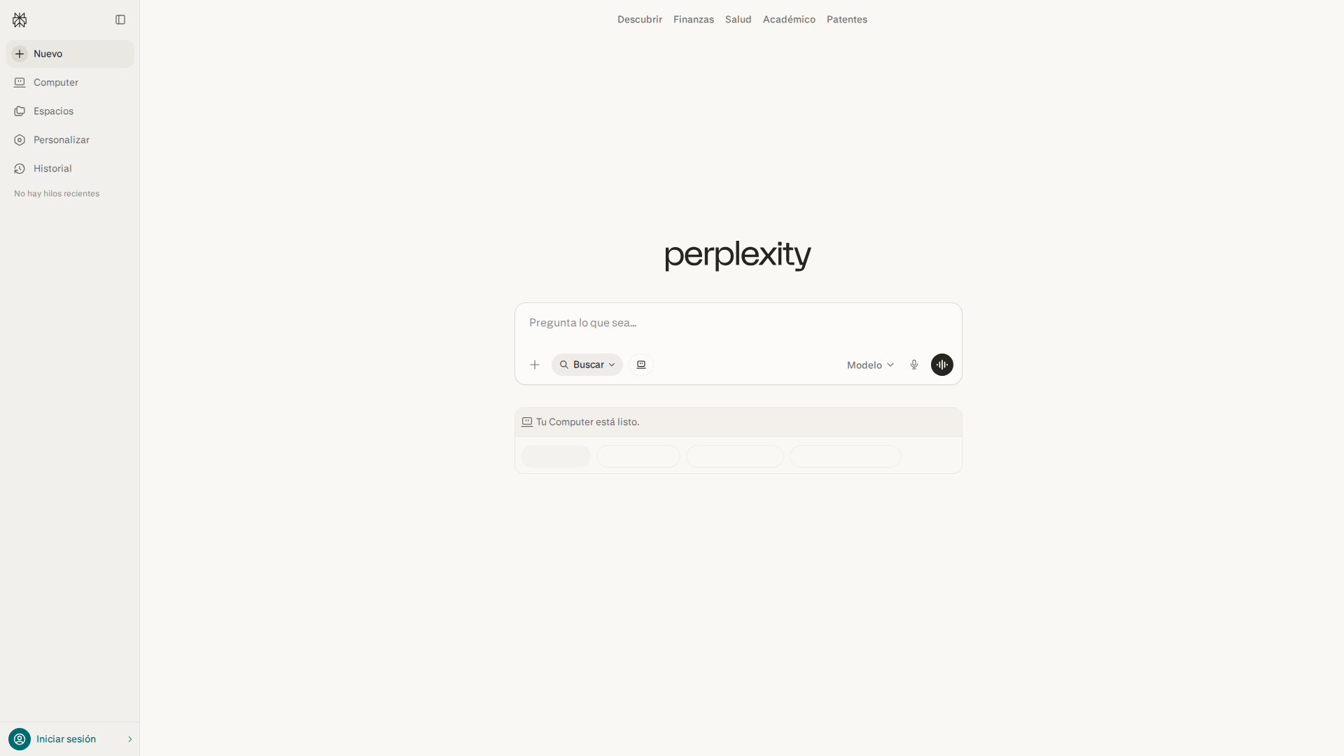 Perplexity AI screenshot