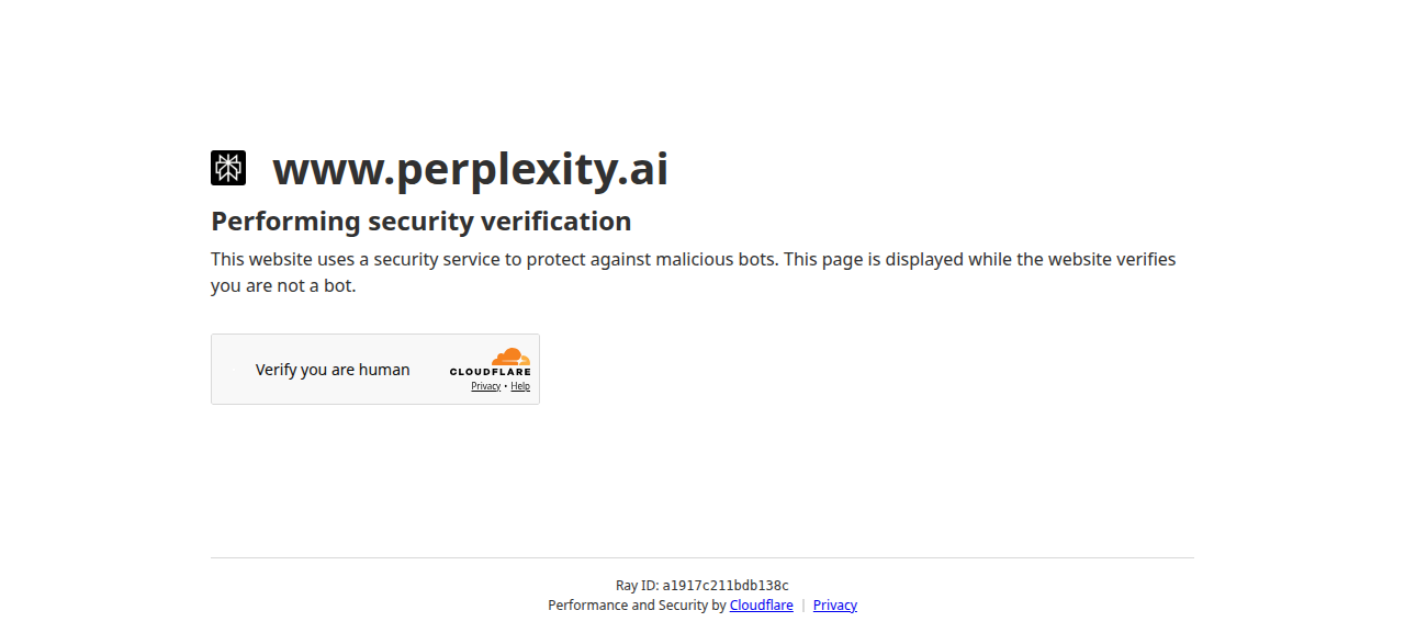 Perplexity AI homepage