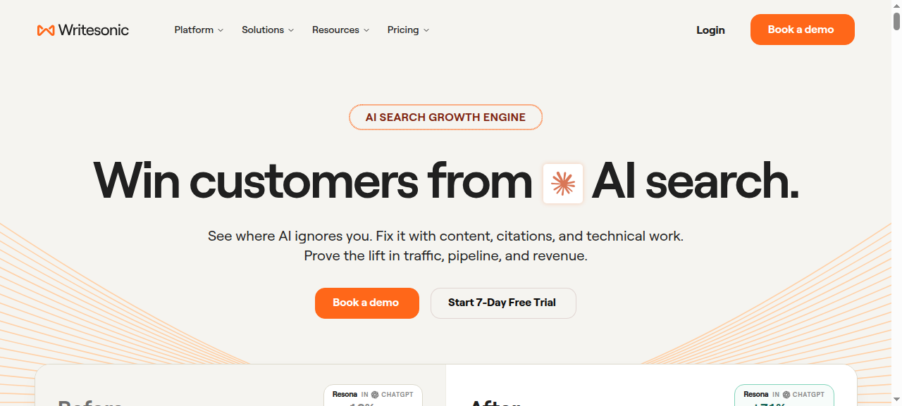 Writesonic homepage