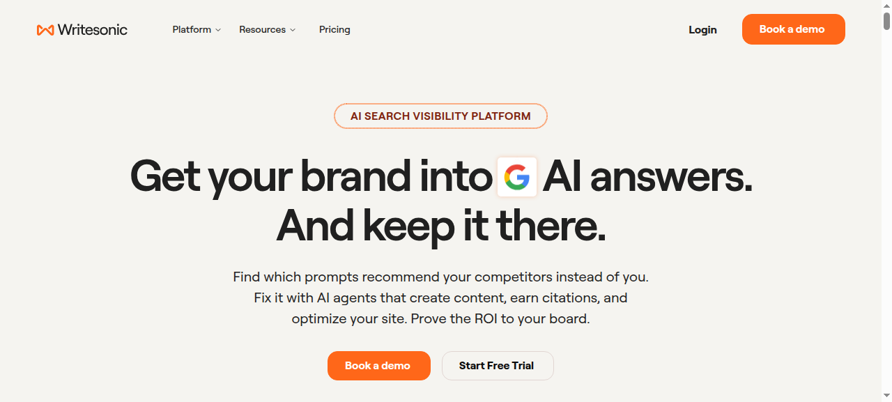 Writesonic homepage